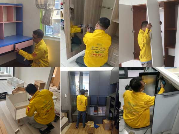 Tháo lắp thay đổi vị trí giường, tủ, kệ